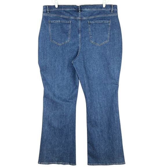 Abbott Elementary Women's Stretch Flare Leg Blue Denim Jeans Plus Size 22W - Picture 2 of 10